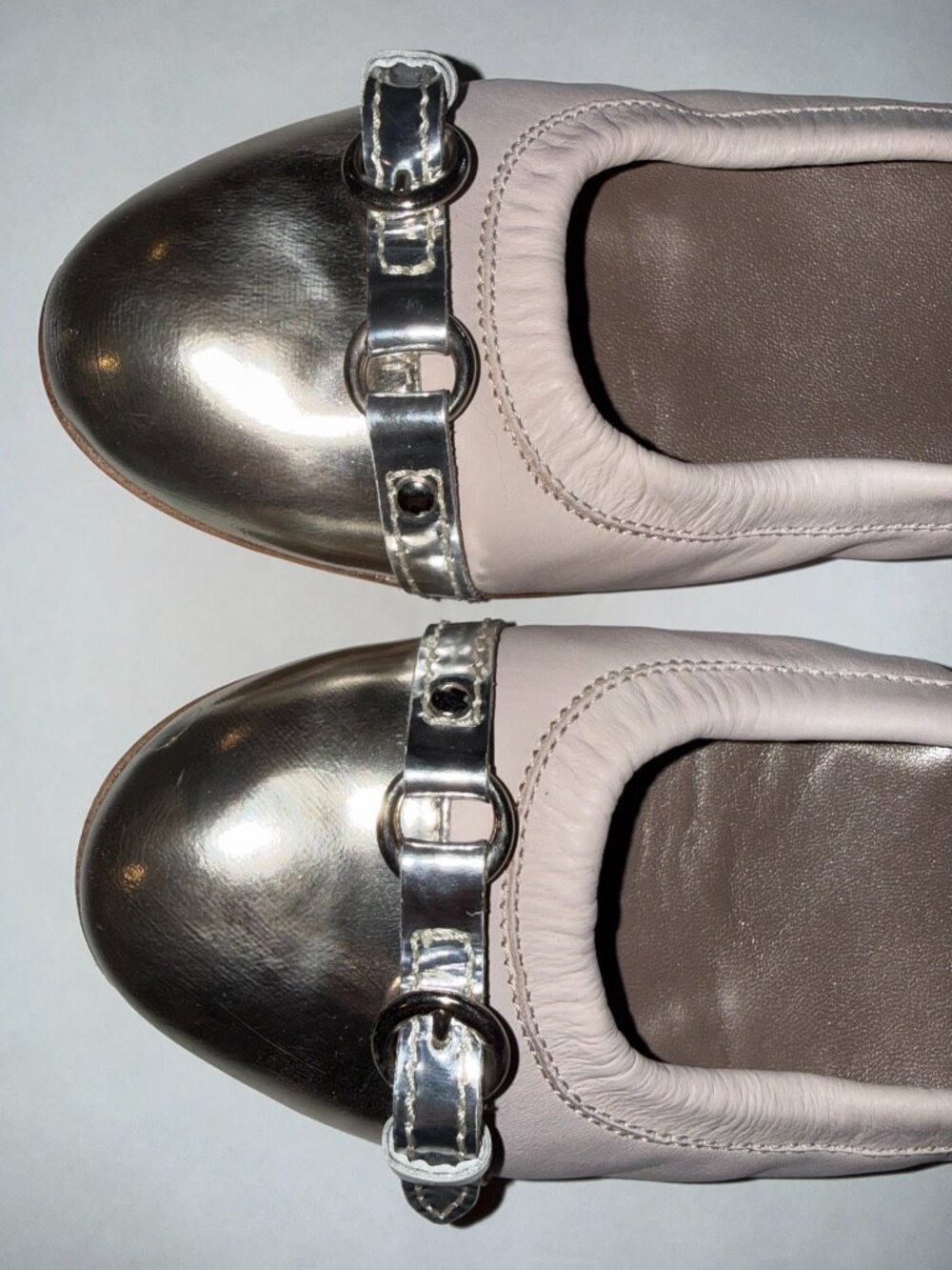 AGL Attillio Giusti Leombruni Blush Pink Leather Petal Ballet Flats Italy